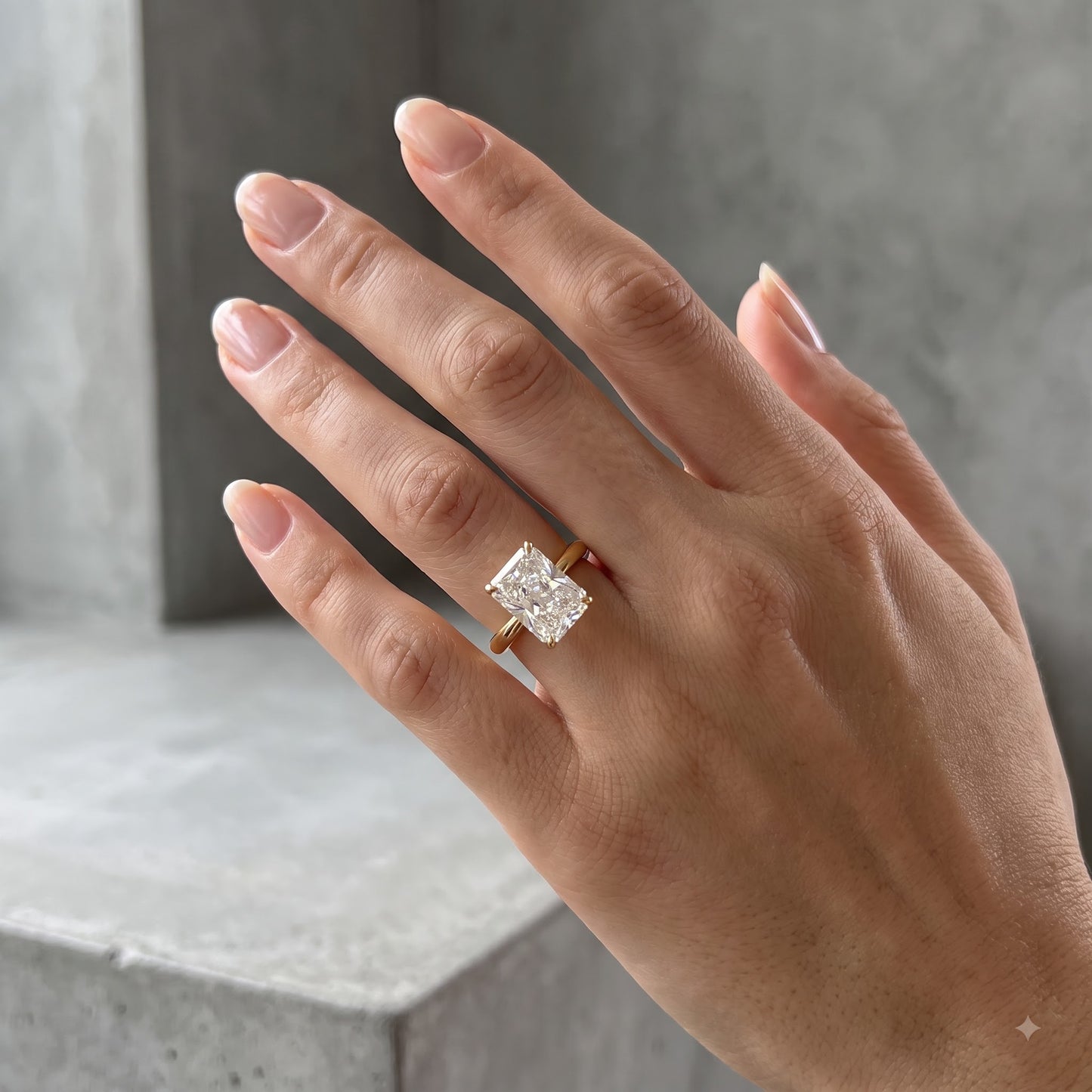 1.00CT Radiant Cut Lab Grown Diamond Engagement Ring