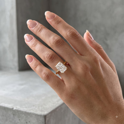 1.00CT Radiant Cut Lab Grown Diamond Engagement Ring