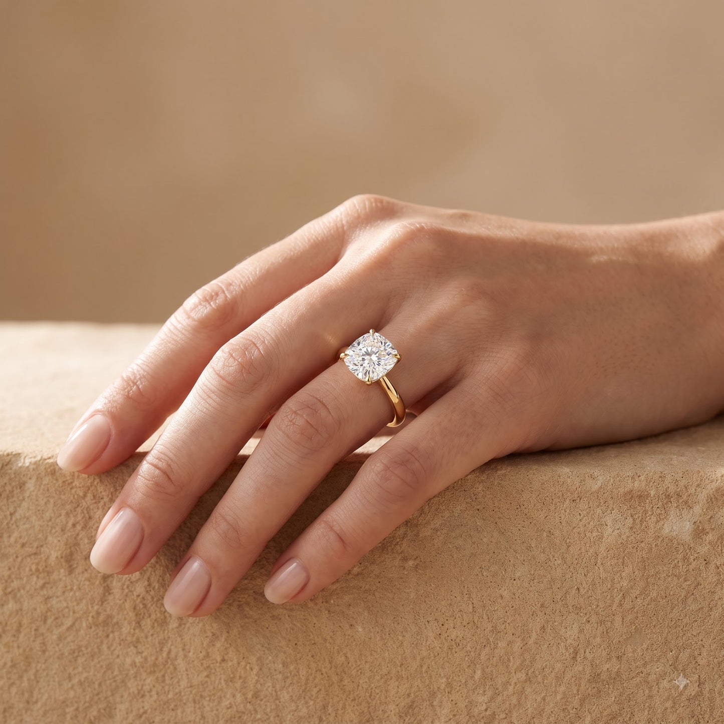 1.00CT Cushion Cut Lab Grown Diamond Engagement Ring