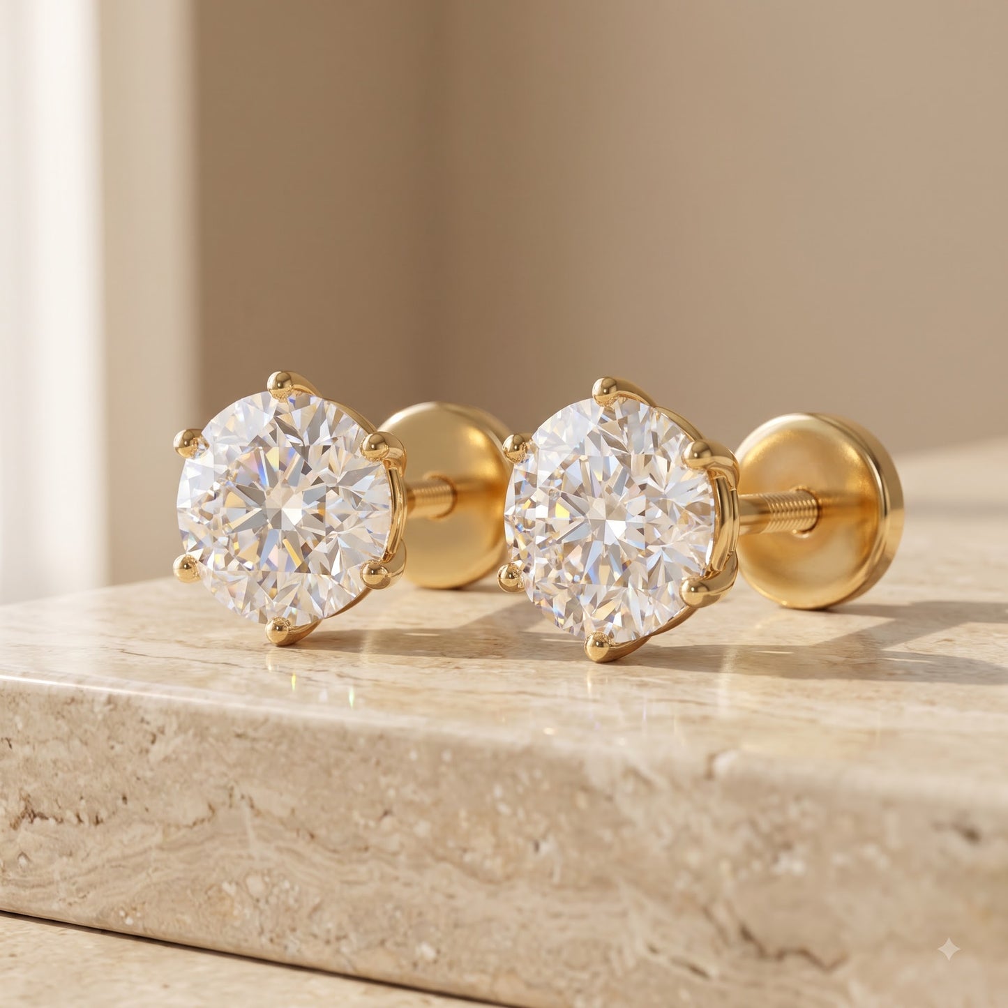 0.160ct Lab Grown Diamond Flat Back Stud Earrings