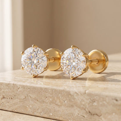 0.160ct Lab Grown Diamond Flat Back Stud Earrings