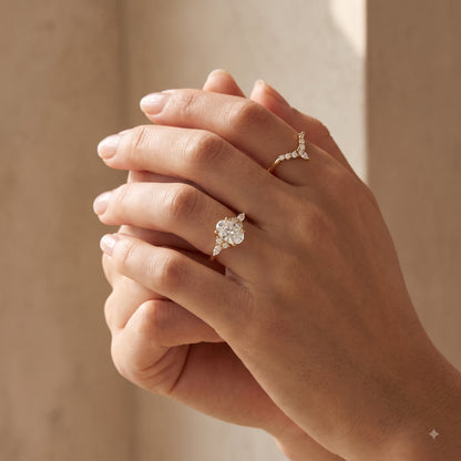 1.690 CT Oval Cut Lab Grown Diamond Engagement Ring Set