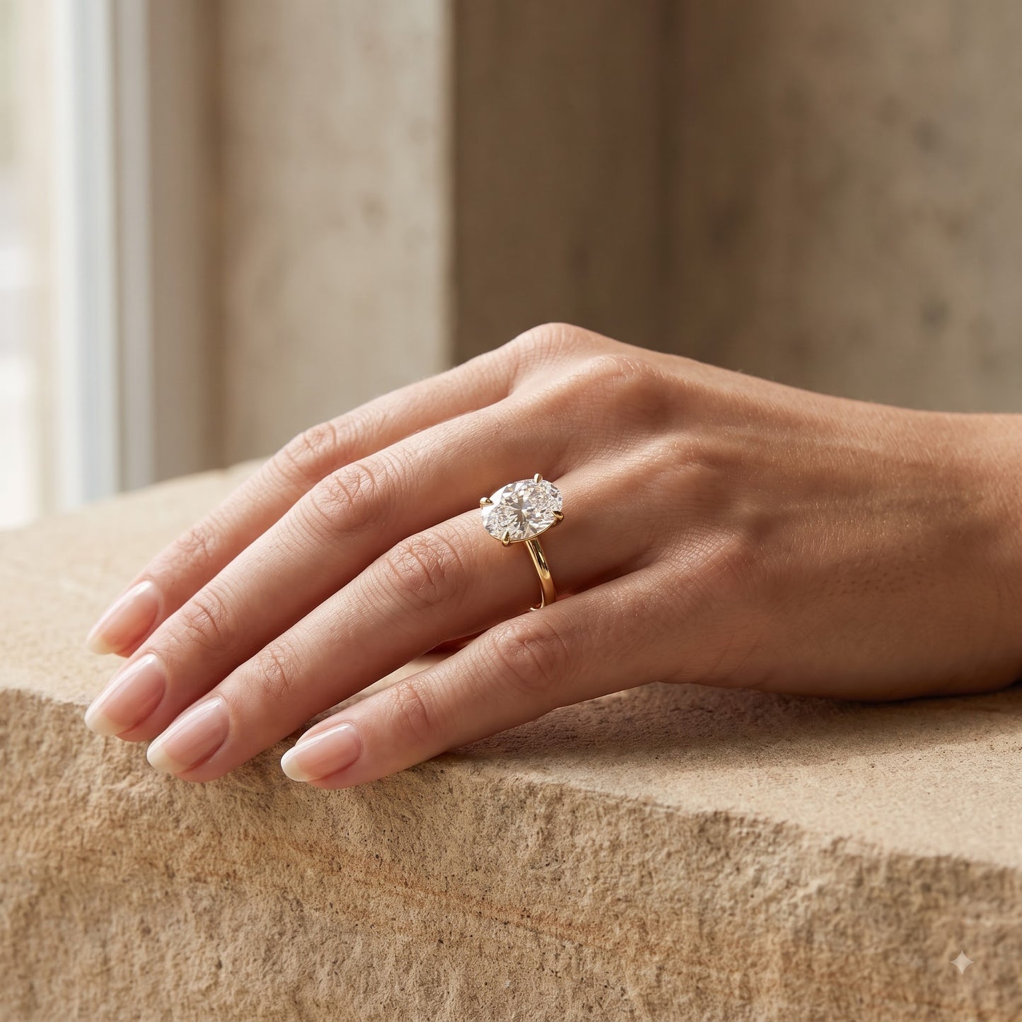 1.00ct Oval Cut Lab Grown Diamond Solitaire Minimalist Engagement Ring