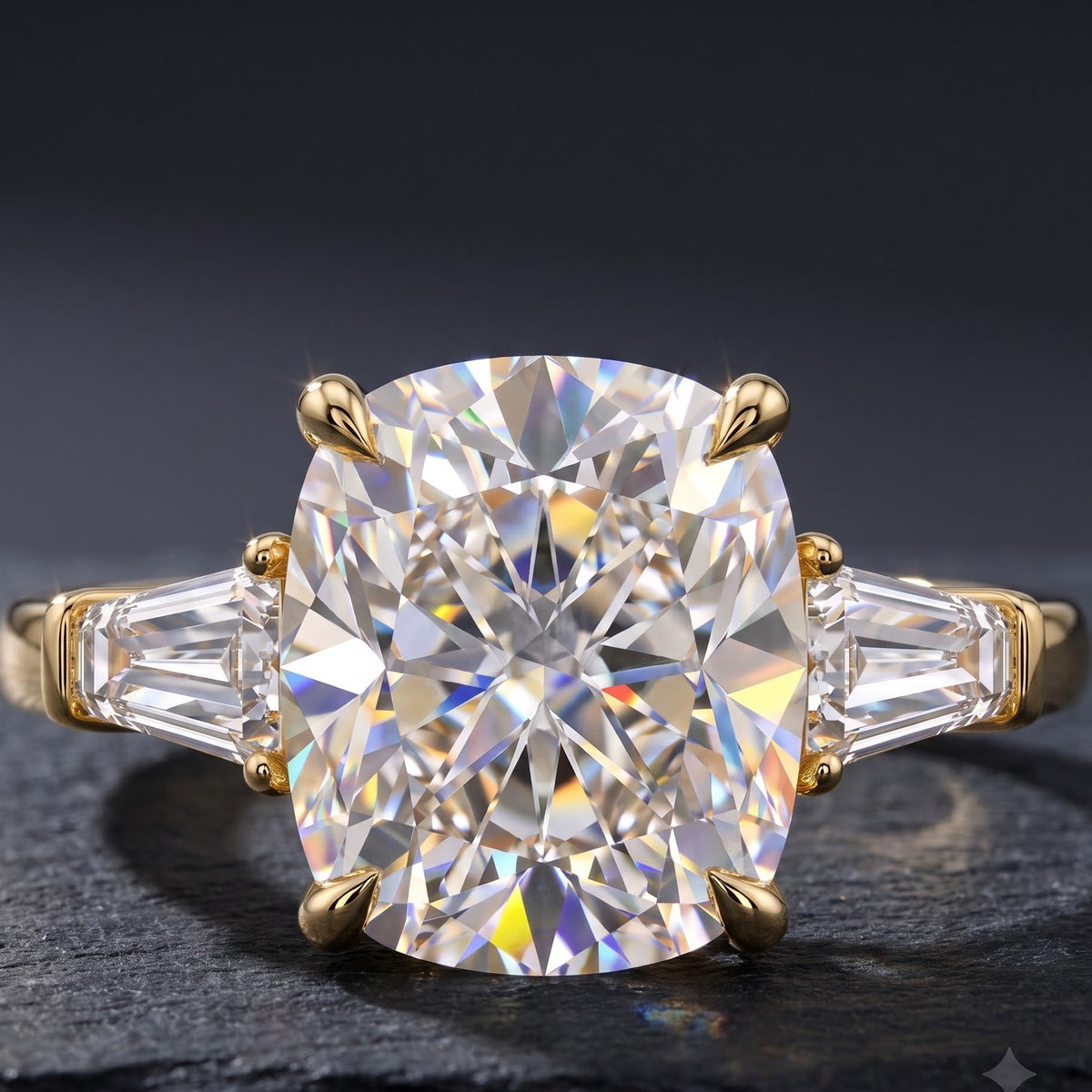 cushion cut engagement rings gold​

