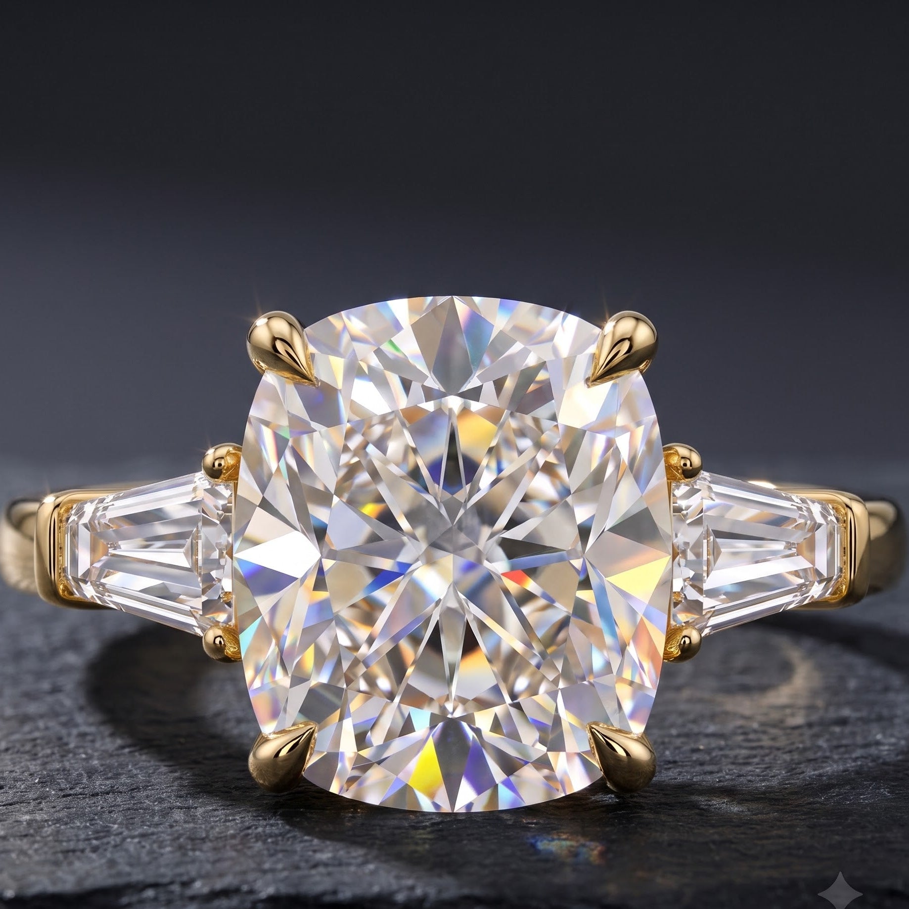 cushion cut engagement rings gold​


