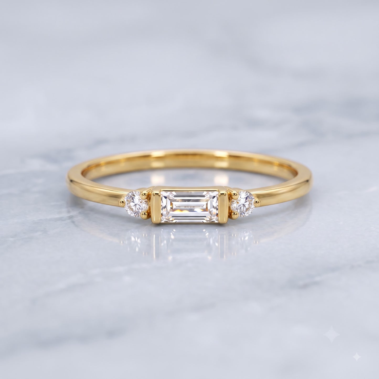 0.200 ct Baguette Cut Lab Grown Diamond Wedding Band