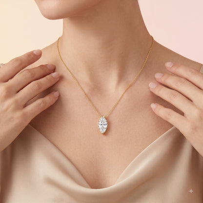 1.00ct Marquise Cut Lab Grown Diamond Pendant Necklace