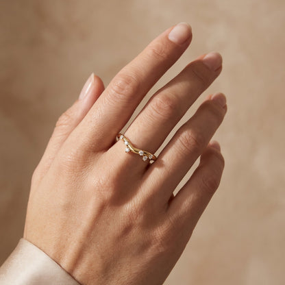 round diamond stacking wedding band
