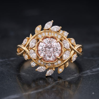 2.00ct  Round Cut Lab Grown Diamond Cluster Engagement Ring