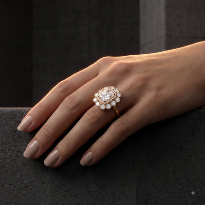 2.50ct Radiant Cut Lab Grown Diamond Halo Engagement Ring