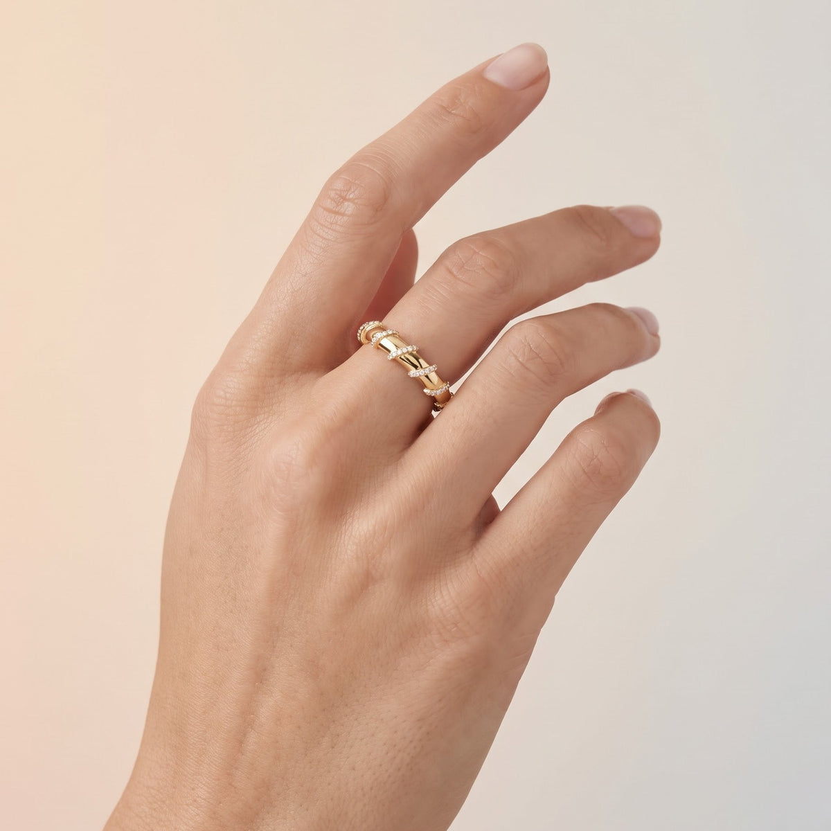 diagonal lab grown diamond wedding band