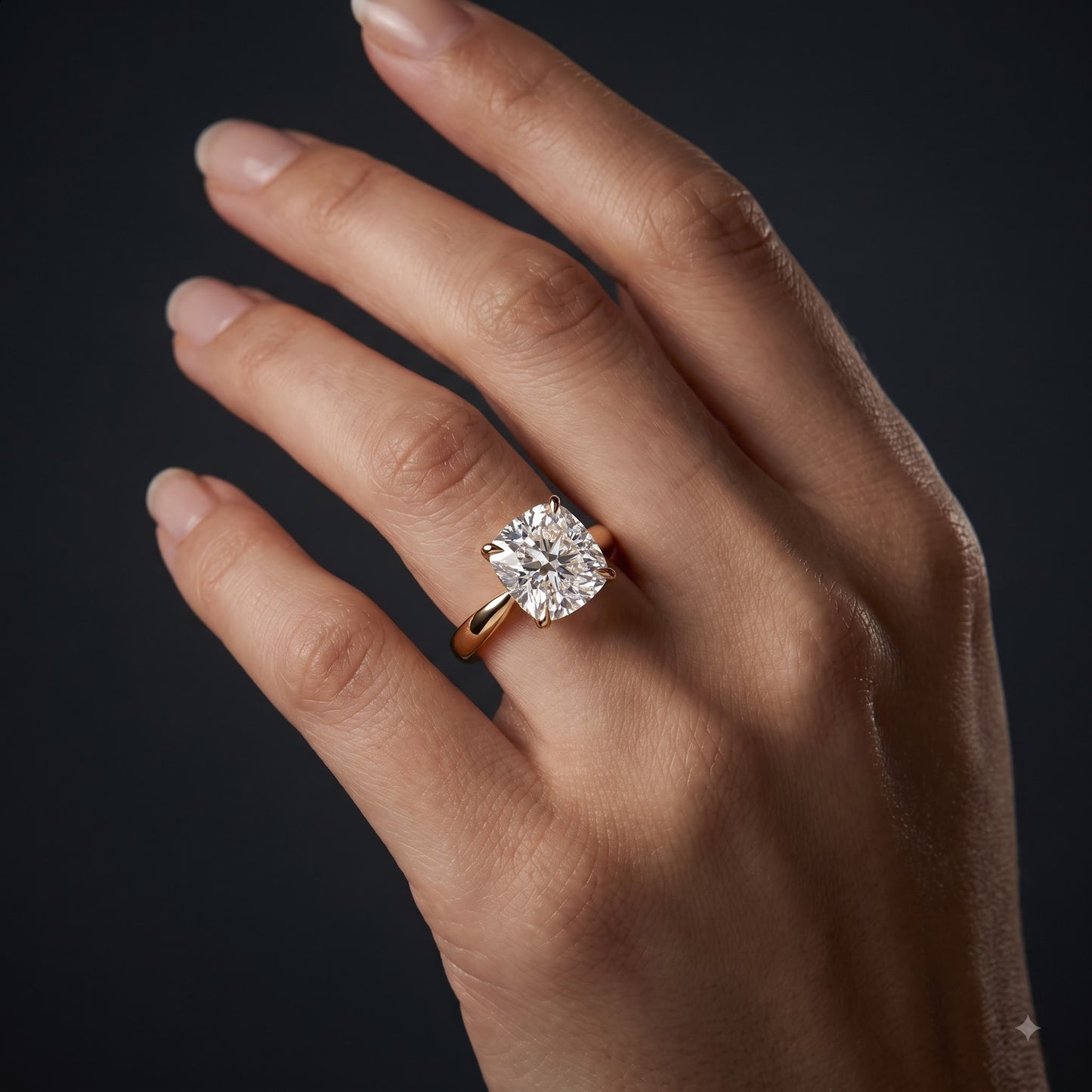 1.00CT Cushion Cut Lab Grown Diamond Engagement Ring