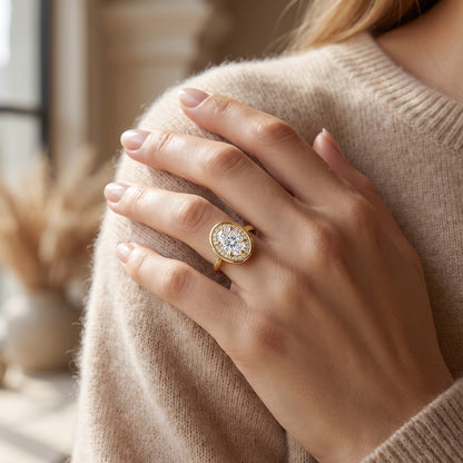 halo diamond ring oval​

