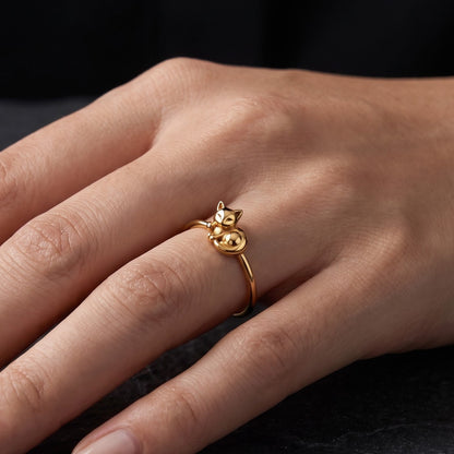 gold kitty ring