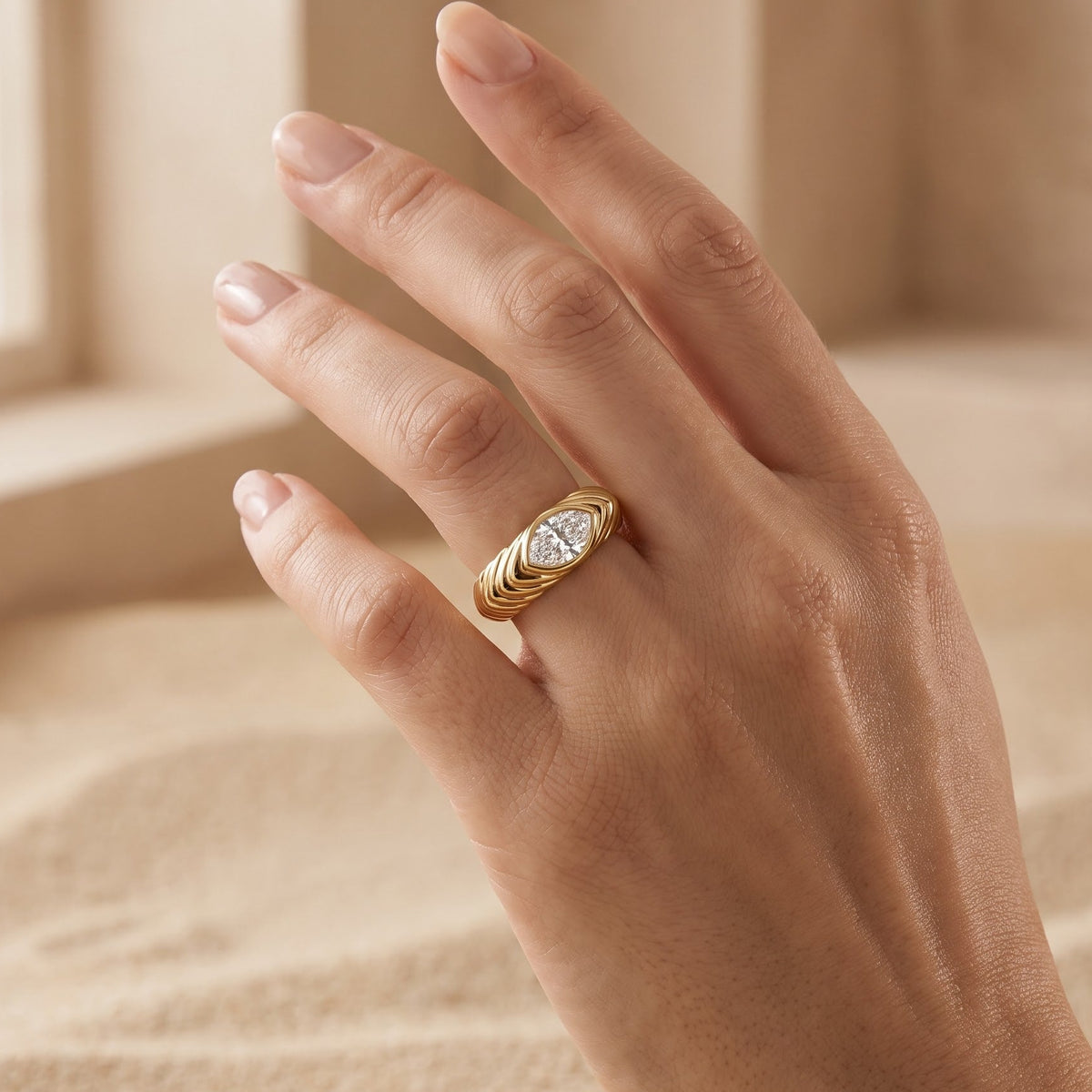 marquise shaped engagement ring​

