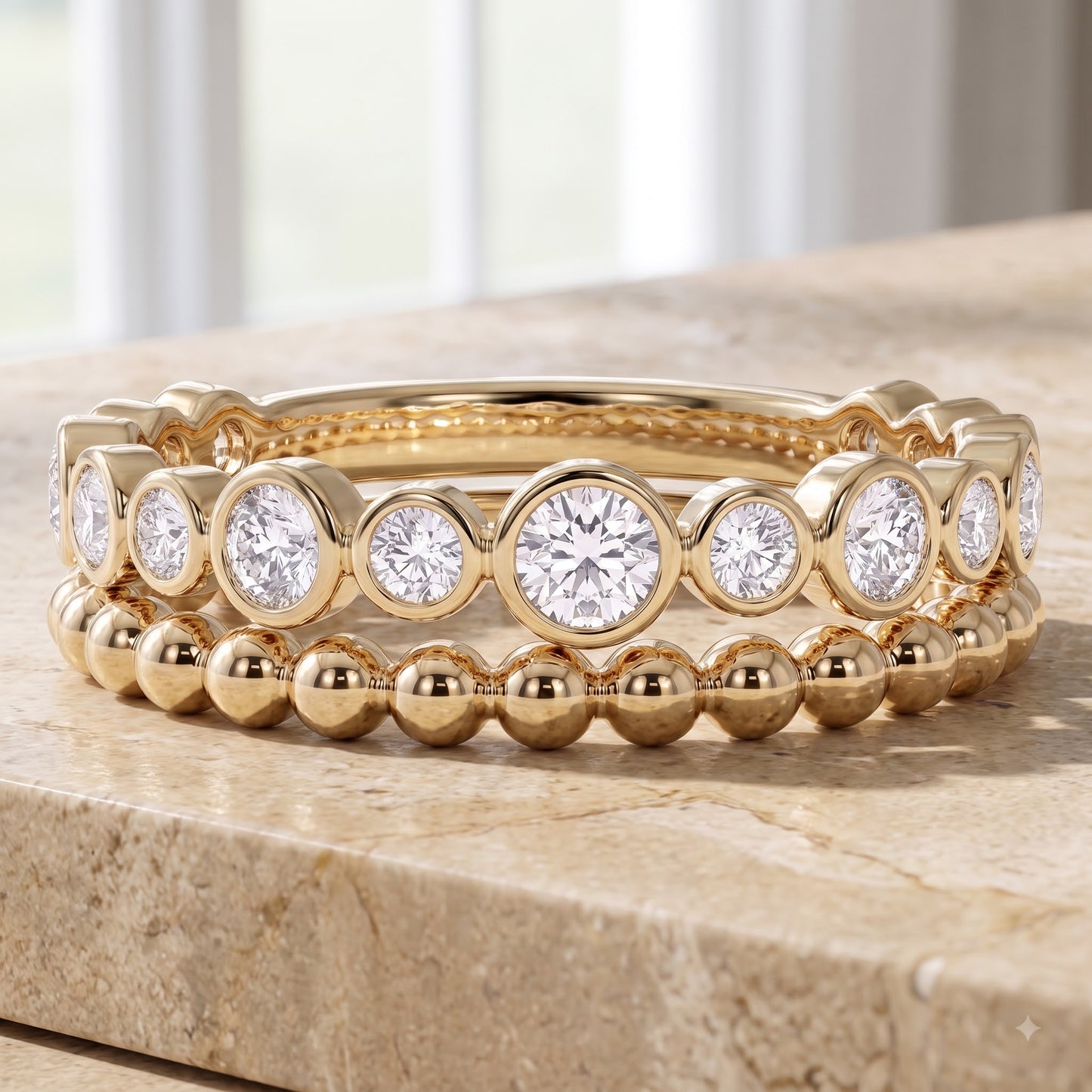 round bezel set engagement ring​

