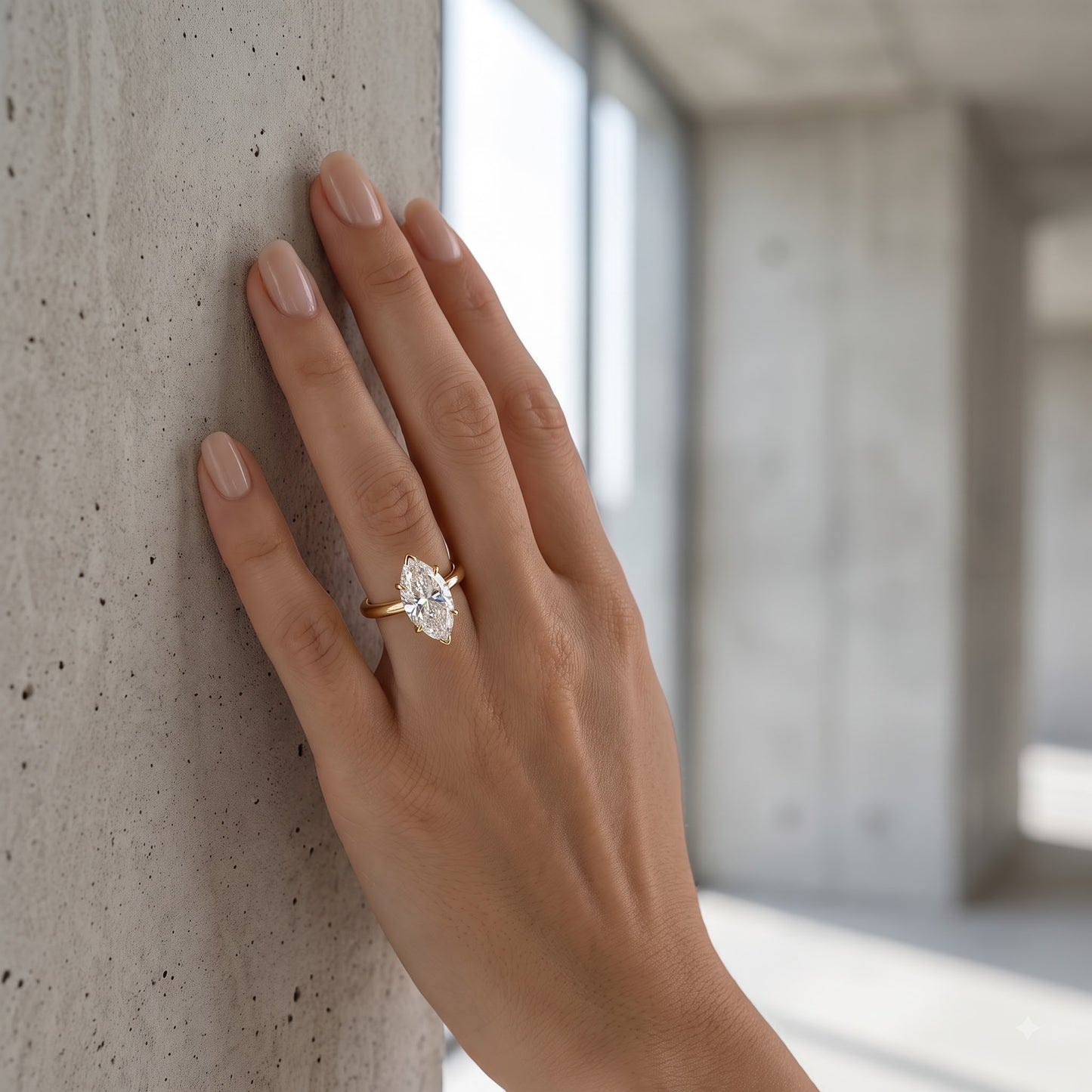1.00CT Marquise Cut Lab Grown Diamond Engagement Ring