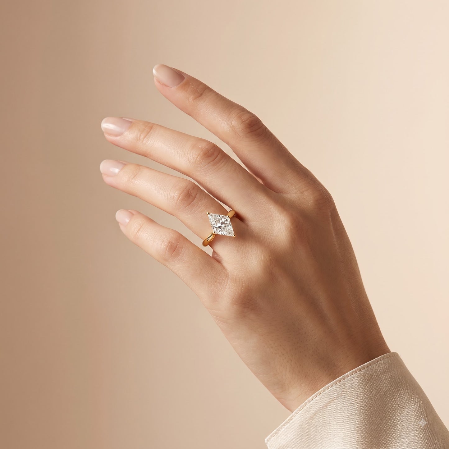 1.00CT Kite Cut Lab Grown Diamond Engagement Ring