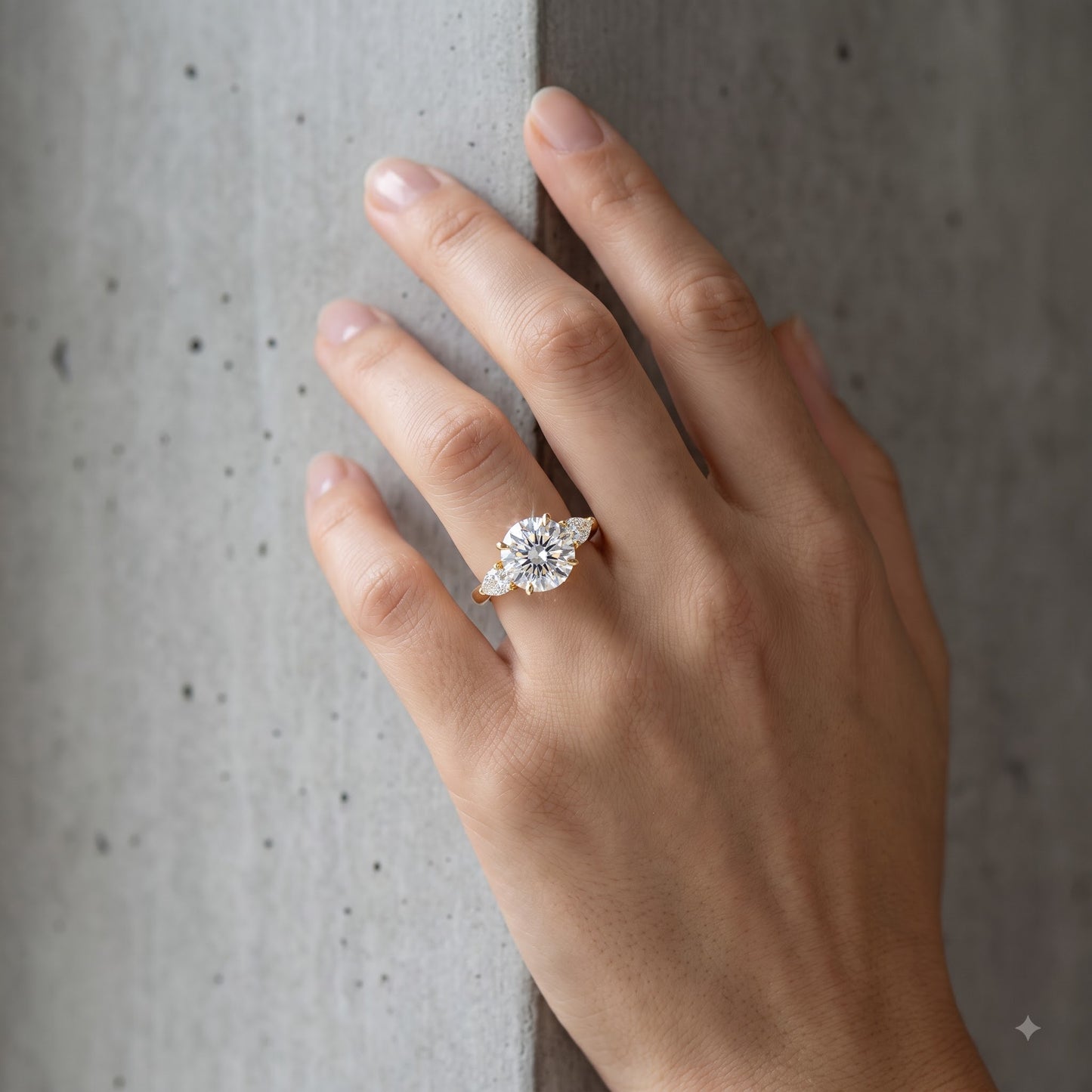1.40ct Round Cut Lab Grown Diamond Three Stone Engagement Ring
