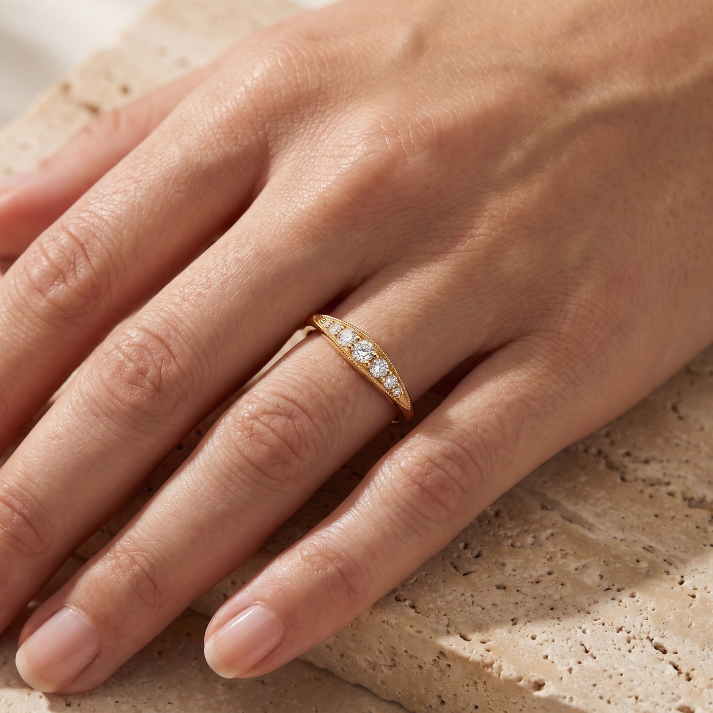 0.200 ct Vintage Inspired Lab Grown Diamond Wedding Band
