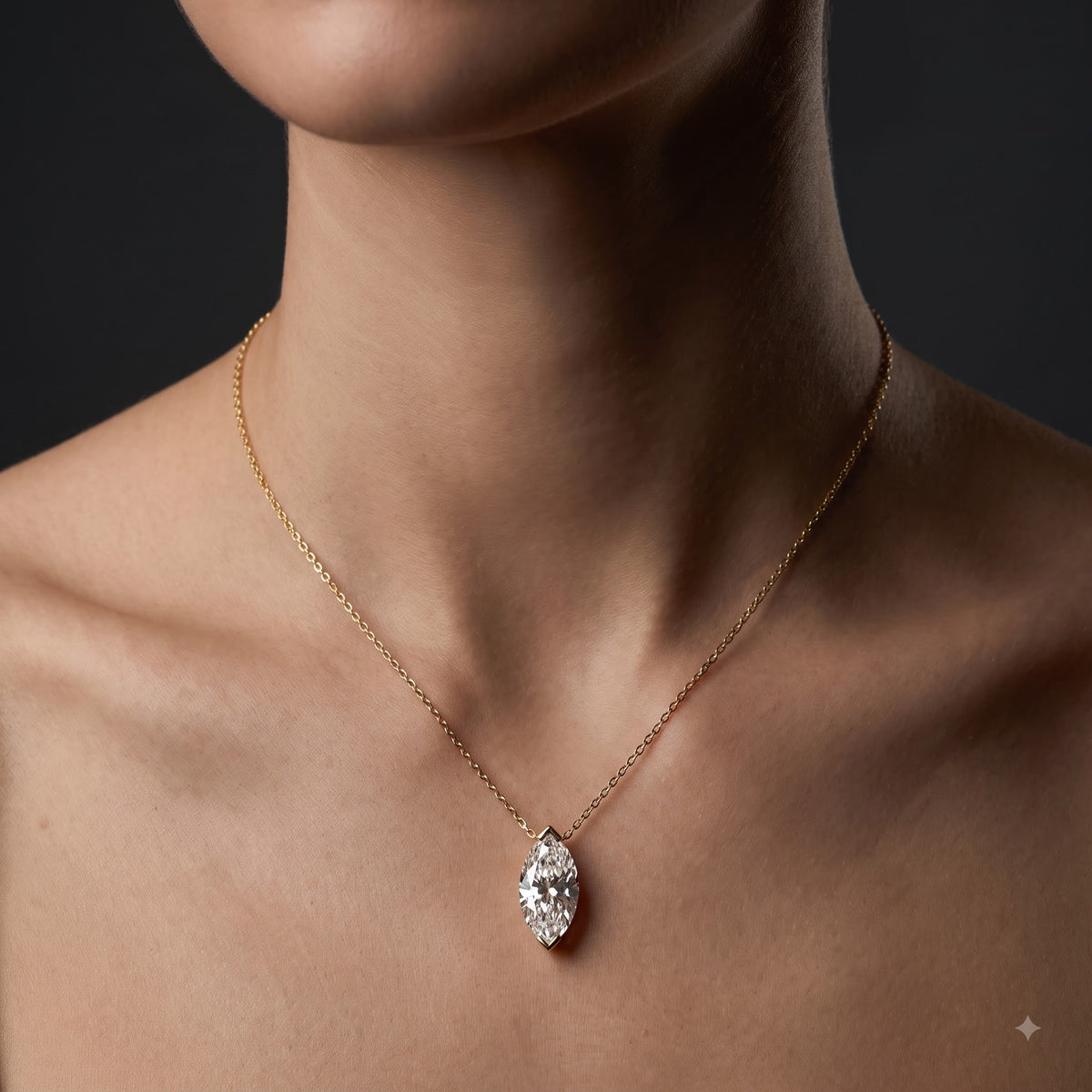 1.00ct Marquise Cut Lab Grown Diamond Pendant Necklace