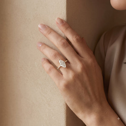 1.00ct Marquise Cut Lab Grown Diamond Unique Engagement Ring