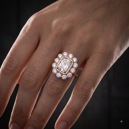 2.50ct Radiant Cut Lab Grown Diamond Halo Engagement Ring