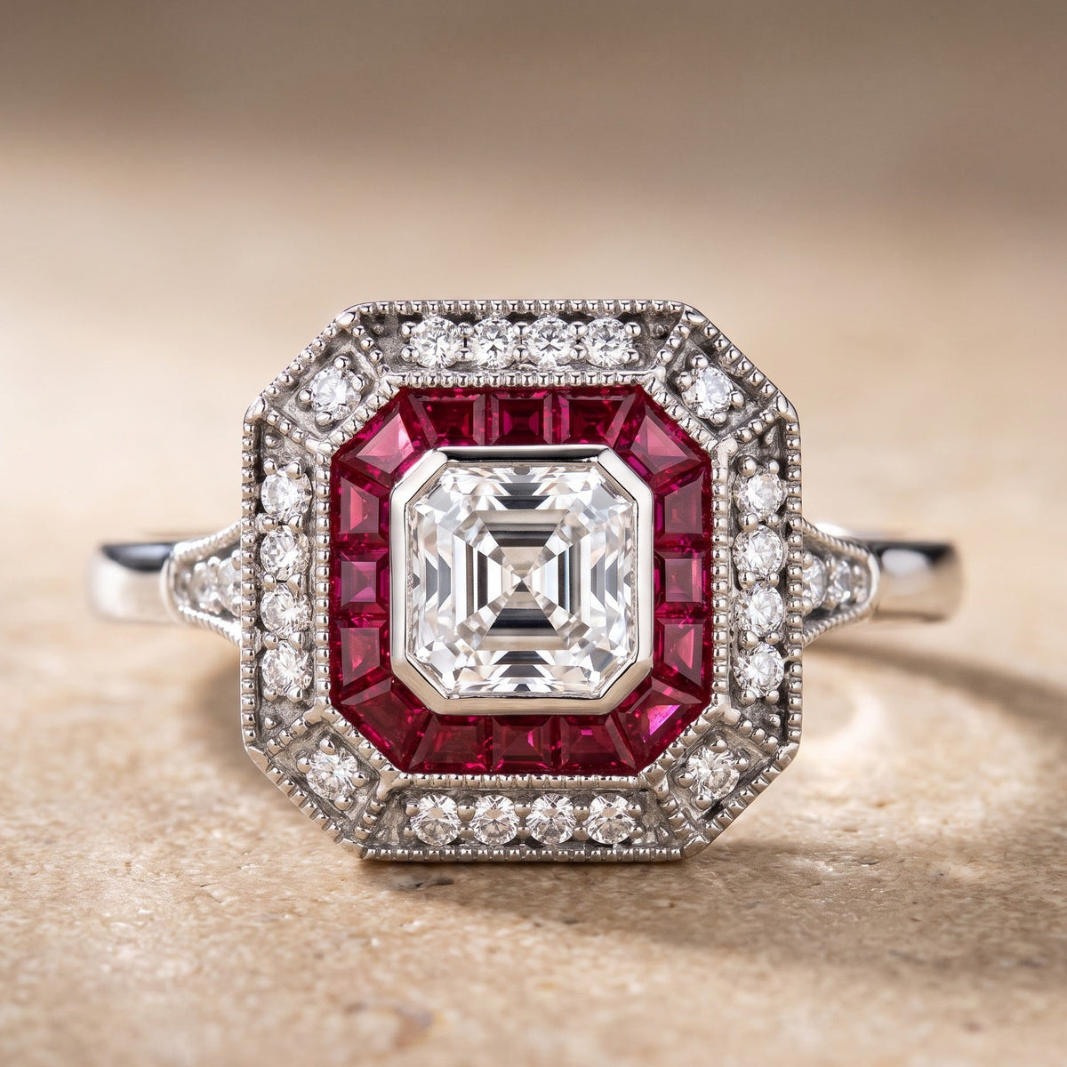 asscher cut diamond engagement rings​

