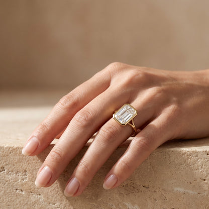engagement emerald cut diamond ring​

