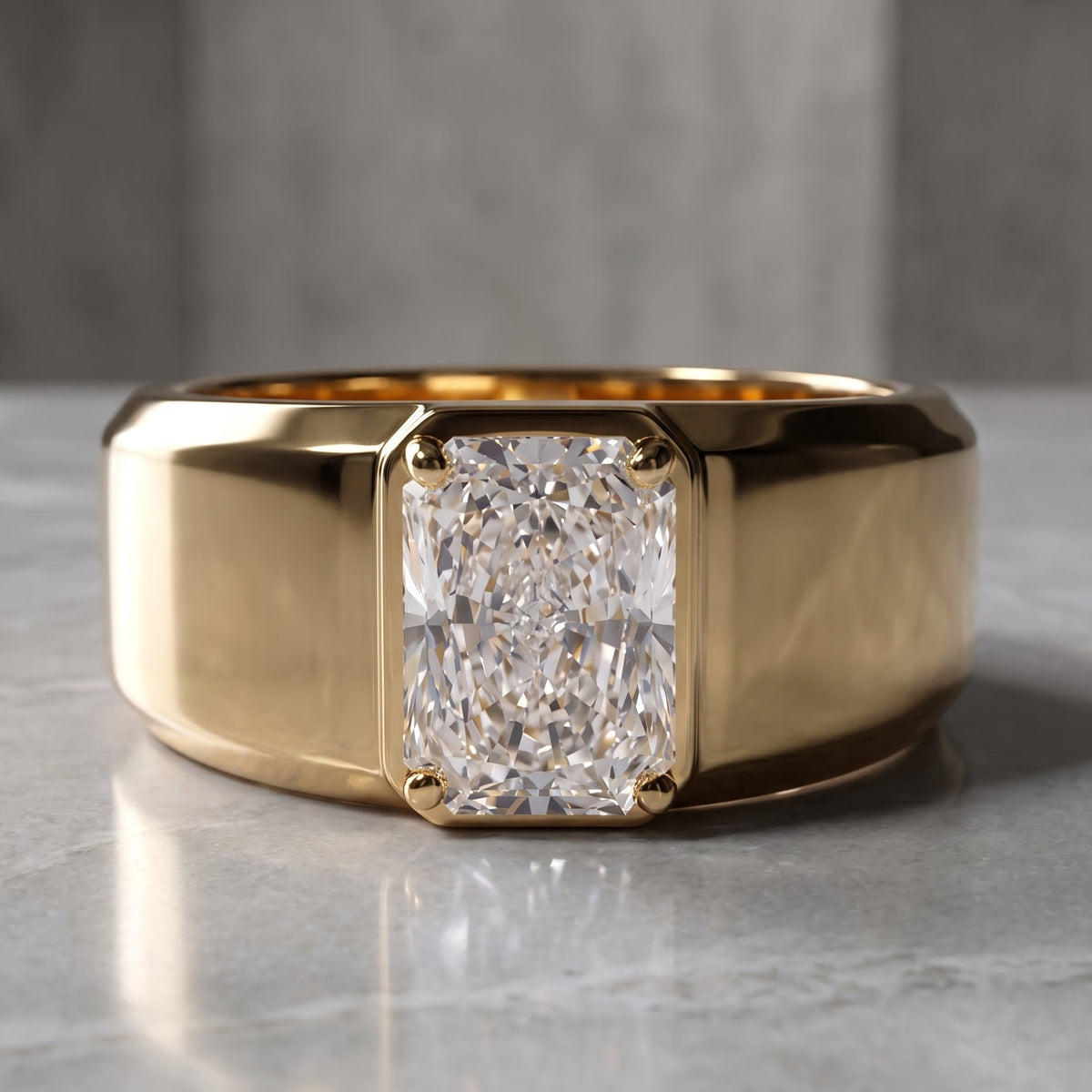14K yellow gold lab grown diamond ring