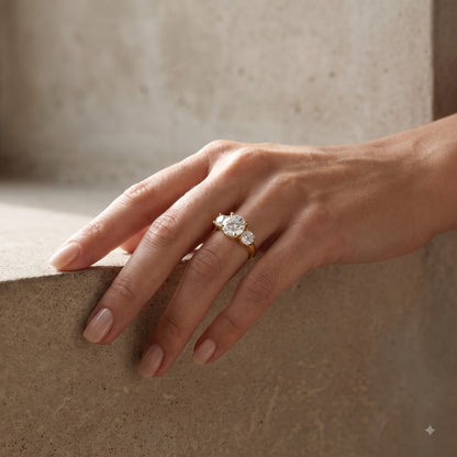 2.80 CT Round Lab Diamond Three Stone Engagement Ring