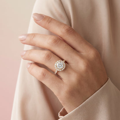 2.50ct Round Cut Lab Grown Diamond Halo Engagement Ring