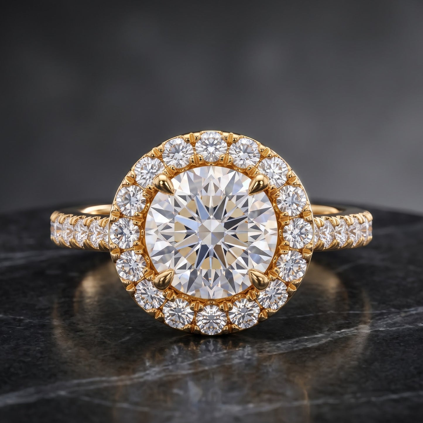 round halo diamond ring​

