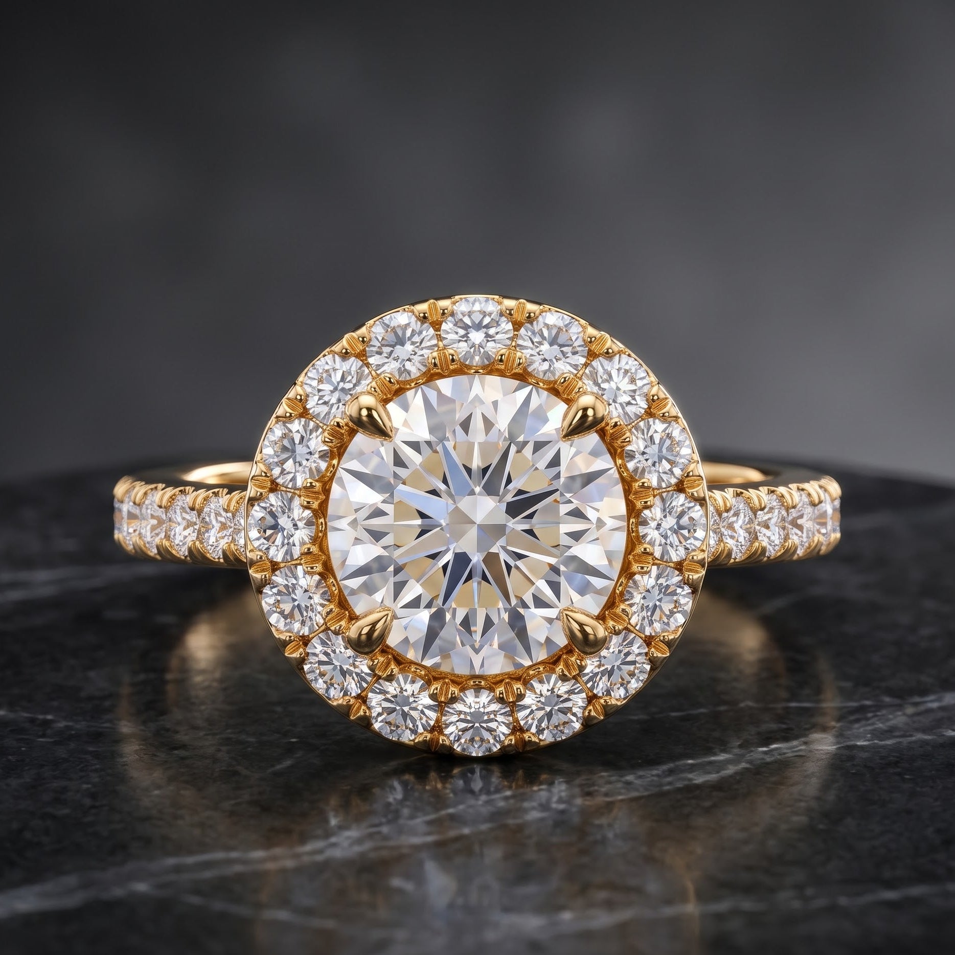 round halo diamond ring​

