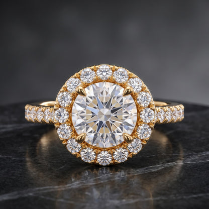 round halo diamond ring​

