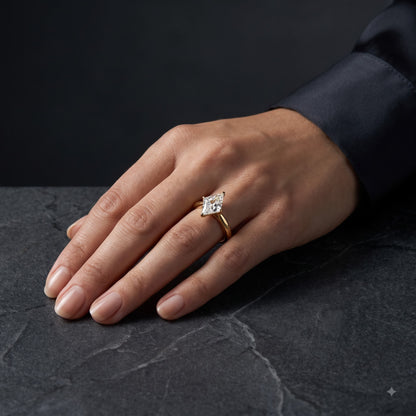 1.00CT Kite Cut Lab Grown Diamond Engagement Ring