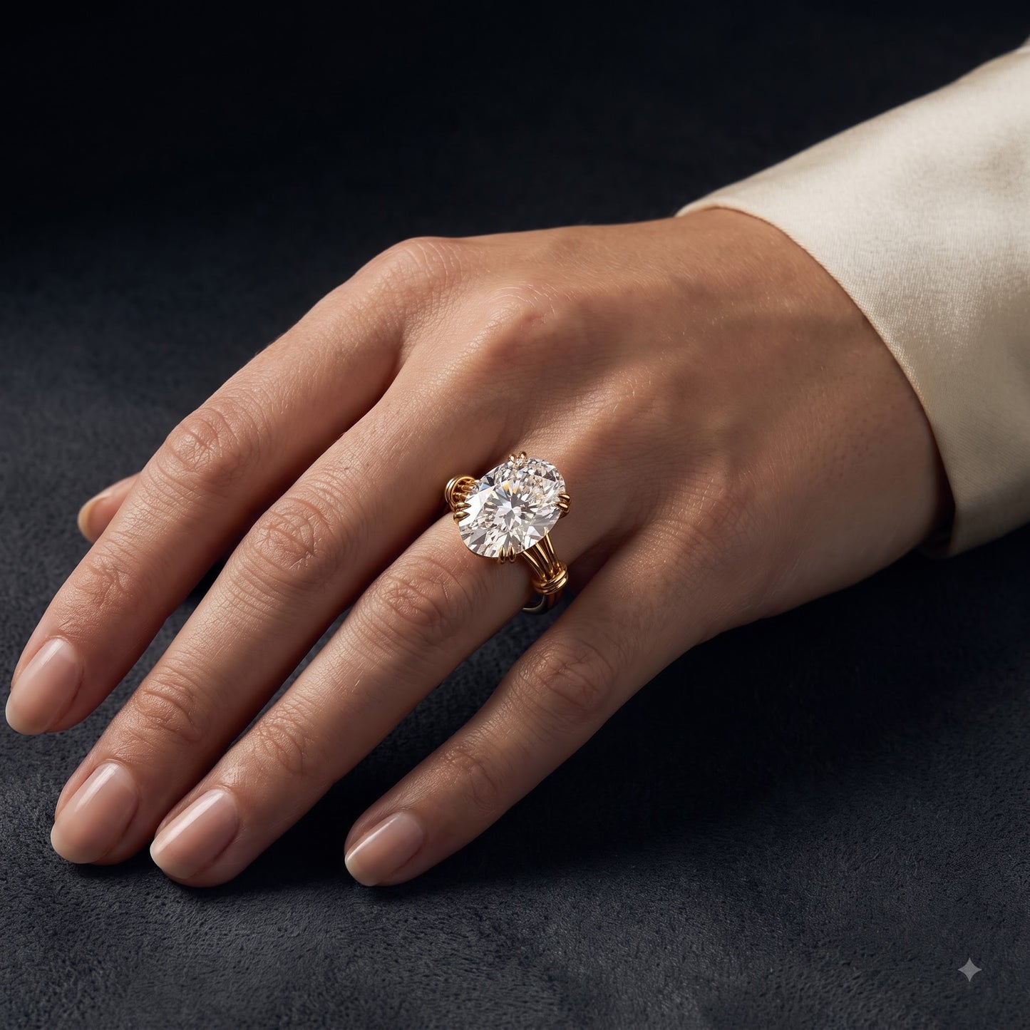 1.00CT Oval Cut Lab Grown Diamond Solitaire Classic Engagement Ring