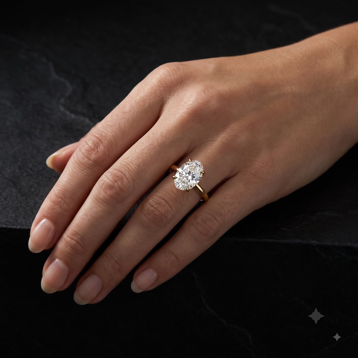 1.00ct Oval Cut Lab Grown Diamond Solitaire Minimalist Engagement Ring