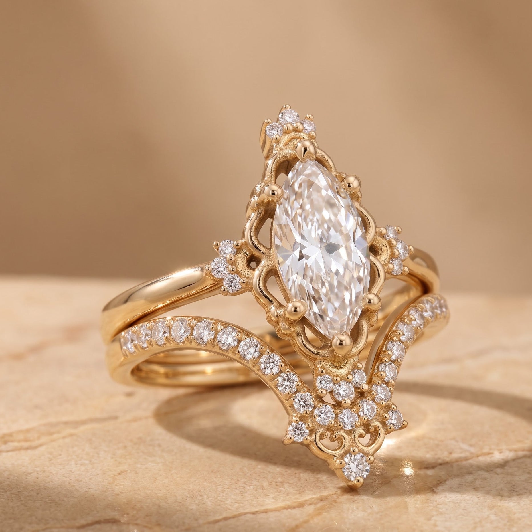 vintage engagement rings marquise​

