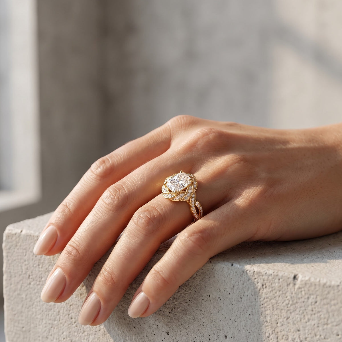 radiant shaped diamond engagement rings​

