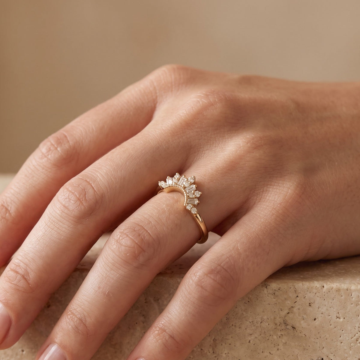 wedding bands baguette cut​

