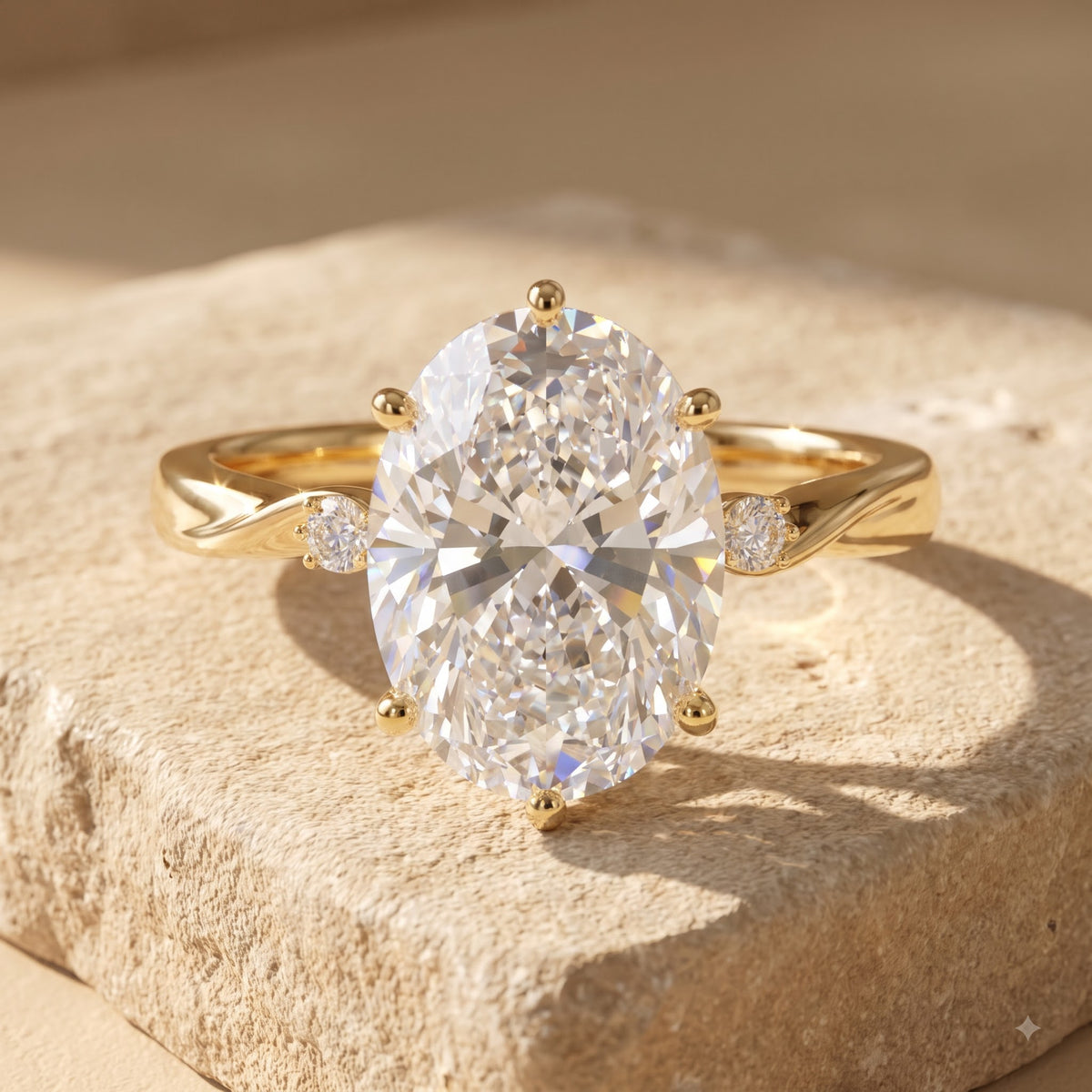 1.00ct Oval Cut Lab Grown Diamond Solitaire Elegant Engagement Ring