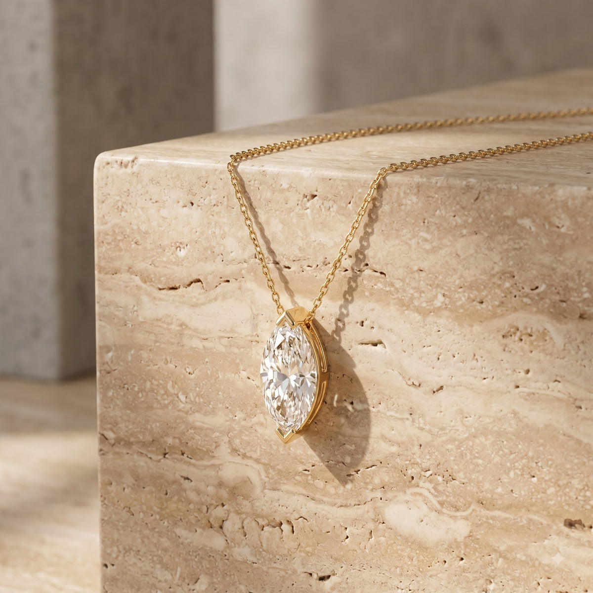 1.00ct Marquise Cut Lab Grown Diamond Pendant Necklace