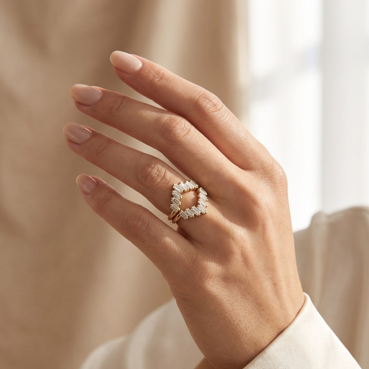 baguette diamond stacking ring
