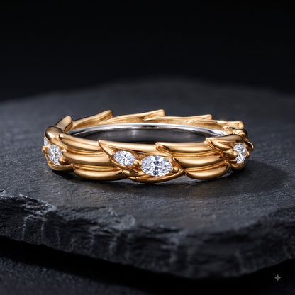 0.750 ct  Marquise Cut Lab Grown Diamond Unique Wedding Band