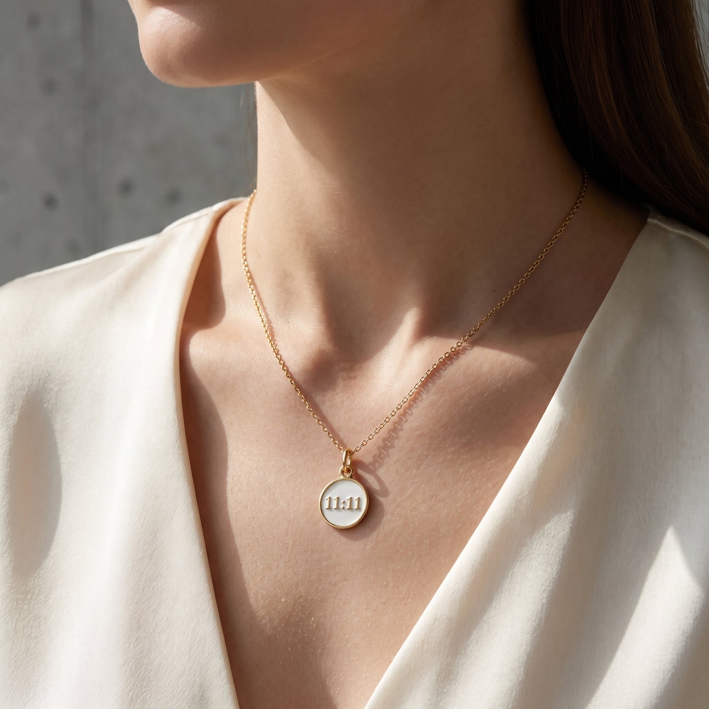 11:11 Angel Number Pendant Necklace, Manifestation Necklace 14K Gold