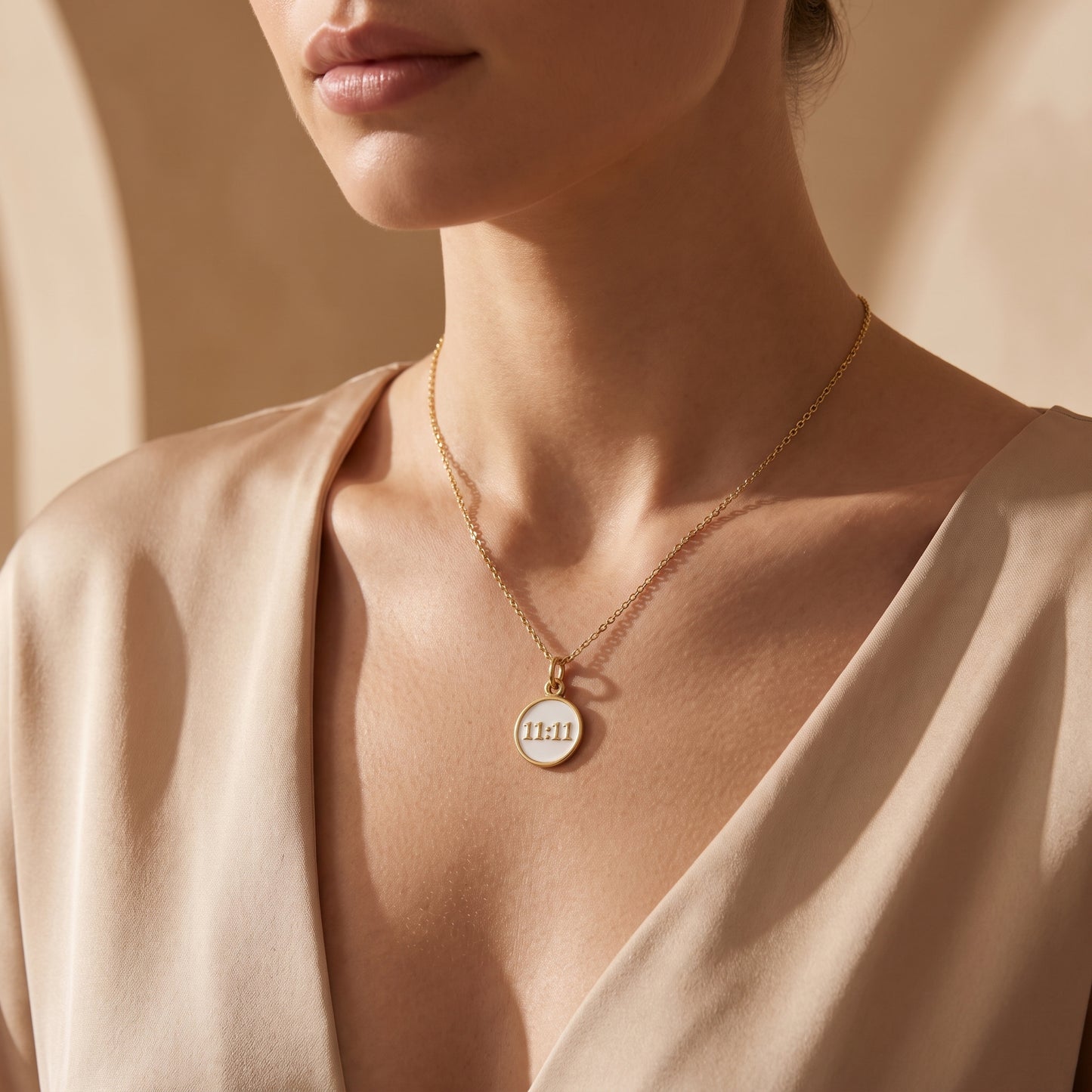 11:11 Angel Number Pendant Necklace, Manifestation Necklace 14K Gold