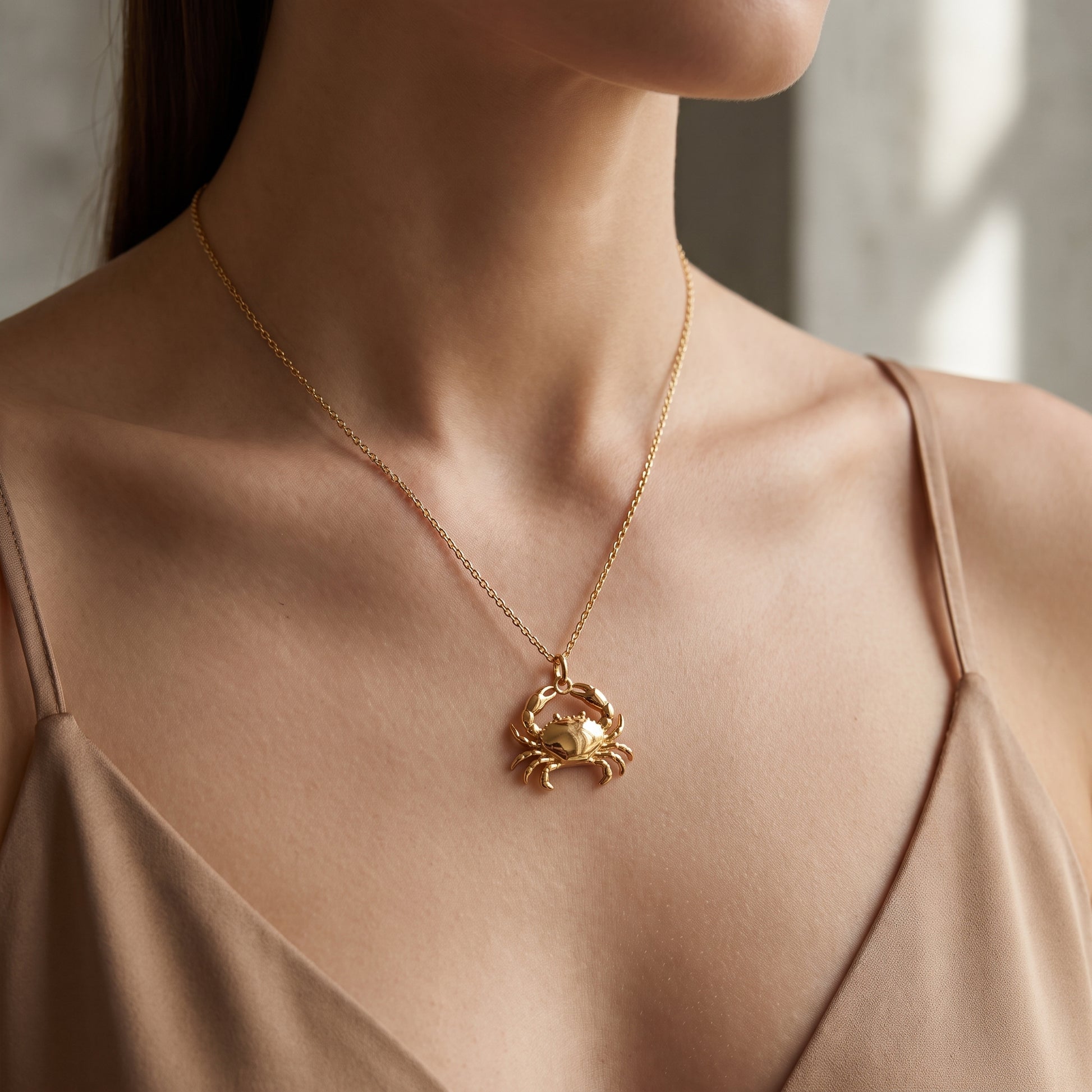gold crab necklace

