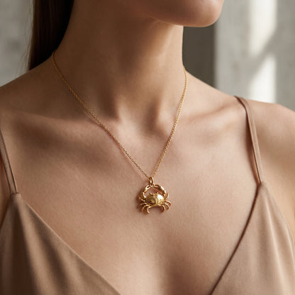 gold crab necklace

