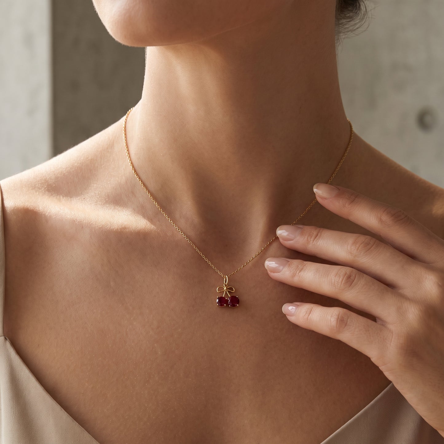 1.500ct Cherry Lab Grown Diamond Pendant Necklace